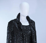 SA'BETT CALIFORNIA 1960s Black Sequin Coat and Dress Size 6