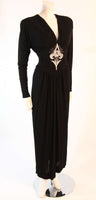 BOB MACKIE Black Embellished Bodice Gown