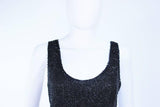 VINTAGE Circa 1920s Black Silk Chiffon Gown, Beading Size 8-10