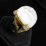 STEPHEN WEBSTER  Diamond Ring 18 Karat White Gold Mother of Pearl Size 7
