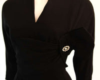 DOROTHY O'HARA 1950s Black Cocktail Dress