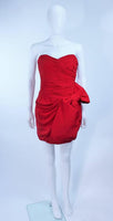 MARCHESA NOTTE Lipstick Red Cocktail Dress with Bow Size 6