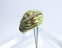 DAVID YURMAN Diamond Ring 18 Karat Yellow Gold Size 7 1/2