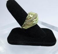 DAVID YURMAN Diamond Ring 18 Karat Yellow Gold Size 7 1/2