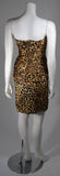 VICKY TIEL Silk Animal Print Bustier Dress with Capelet Size Small