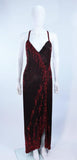 BOB MACKIE Circa 1980s Red & Black Beaded Gown Size 8