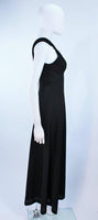 LEO NARDUCCI 1970s Criss Cross Black Wool Jumpsuit Size 4
