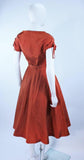DELLTOWN 1950s Burnished Orange Scalloped Edge Cocktail Dress Size 2