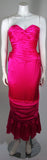 VICKY TIEL Magenta Gown with Large Bow Size Small