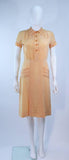VINTAGE Circa 1940s Apricot Silk Day Dress Size 2-4
