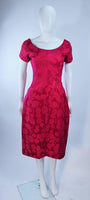 SCHIAPARELLI Attributed Pink Brocade Cocktail Dress Size 4