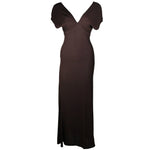 EMANUEL UNGARO 1990s Brown Jersey Gown Size 8