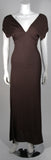 EMANUEL UNGARO 1990s Brown Jersey Gown Size 8