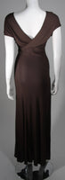 EMANUEL UNGARO 1990s Brown Jersey Gown Size 8