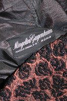 MINGOLINI GUGGENHEIM Brown and Black Beaded Couture Dress Set