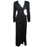 NOLAN MILLER Black & White Gown, Drape Detail Size 6