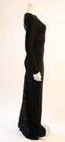 VICKY TIEL Sequined Lace Black Gown Size 38