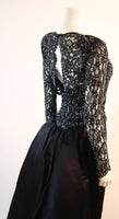 VICKY TIEL Embellished Lace Gown Size 38
