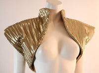 VICKY TIEL Black Velvet and Gold Cleopatra Gown with Bolero