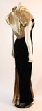 VICKY TIEL Black Velvet and Gold Cleopatra Gown with Bolero