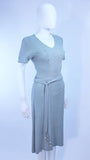SNYDERKNIT 1950s Blue Wool Knit Iridescent Cocktail Dress Size 4-6