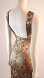 JAMES GALANOS Beautiful Silk and Lace Criss Cross Cocktail Gown