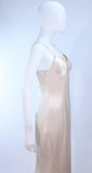 FRED HAYMAN Off White Wool and Silk Top Stitch Gown Size 6-8