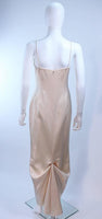 FRED HAYMAN Off White Wool and Silk Top Stitch Gown Size 6-8