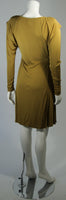 HOLLY HARP Curry Green Long Sleeve Jersey Dress Size Small