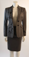 MOSCHINO Cheap & Chic Wool Skirt Suit w/ Beaded Motif Size 4