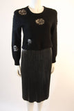 KRIZIA MAGLIA Sweater with Lace Inset and Metallic Skirt