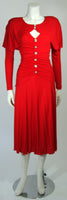 HOLLY HARP Red Jersey Long Sleeve Gown Size Medium