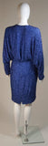 STEPHEN YEARIK Royal Blue Silk Beaded Skirt Ensemble Size 4-6