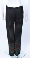 VINTAGE Circa 1970s Black 3 pc Sequin Pantsuit Ensemble Size 0-2