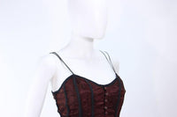 KAAT TILLY Brown Crinkled Lace Corset Lace Gown Size 36