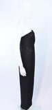 VICKY TIEL Black Draped Gown with Sequin Interior Size 4