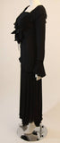 DOLCE & GABBANA Silk and Velvet Trim Dress with Floral Detail Size 40