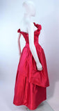ARNOLD SCAASI Fuchsia Pintuck Draped Ball Gown Size 8-10