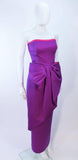 VICTOR COSTA Purple and Magenta Draped Bow Gown Size 8-10