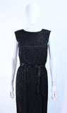 VINTAGE Circa 1950s Hand beaded Gown with Belt Size 2-4