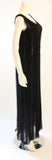 ALBERTA FERRETTI Black Beaded Silk Chiffon Dress Size 10