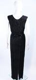 VINTAGE Circa 1950s Hand beaded Gown with Belt Size 2-4