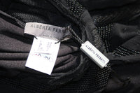 ALBERTA FERRETTI Black Beaded Silk Chiffon Dress Size 10