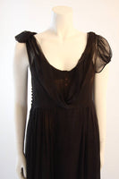 ZAC POSEN Steam Punk Layered Black & Nude Silk Dress