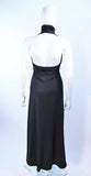 VINTAGE Circa 1970s Black Jersey Halter Dress Size 6