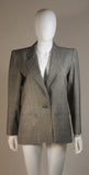 YVES SAINT LAURENT Gray Wool Plaid Skirt Suit Size 38