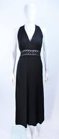 ALGO 1970s Black Lace Halter Maxi Gown Size 4