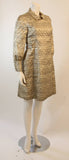 MALCOLM STARR Metallic Gold Dress Coat with Rhinestone Buttons