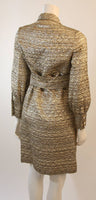 MALCOLM STARR Metallic Gold Dress Coat with Rhinestone Buttons