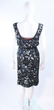 VINTAGE Circa 1960s Black and Silver Floral Cocktail Dress Size 2